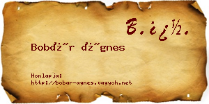 Bobár Ágnes névjegykártya
