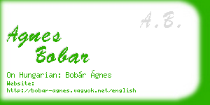 agnes bobar business card