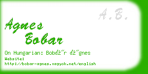 agnes bobar business card